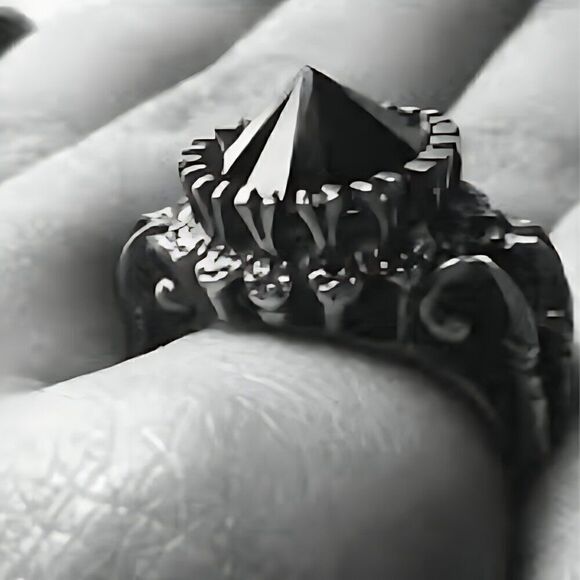 NEW Bloodmilk Jewelry Belonging to the Darkness Silver & Black Onyx Gothic Ring - Picture 1 of 7